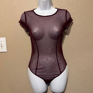 Victoria’s Secret wine mesh teddy/ bodysuit